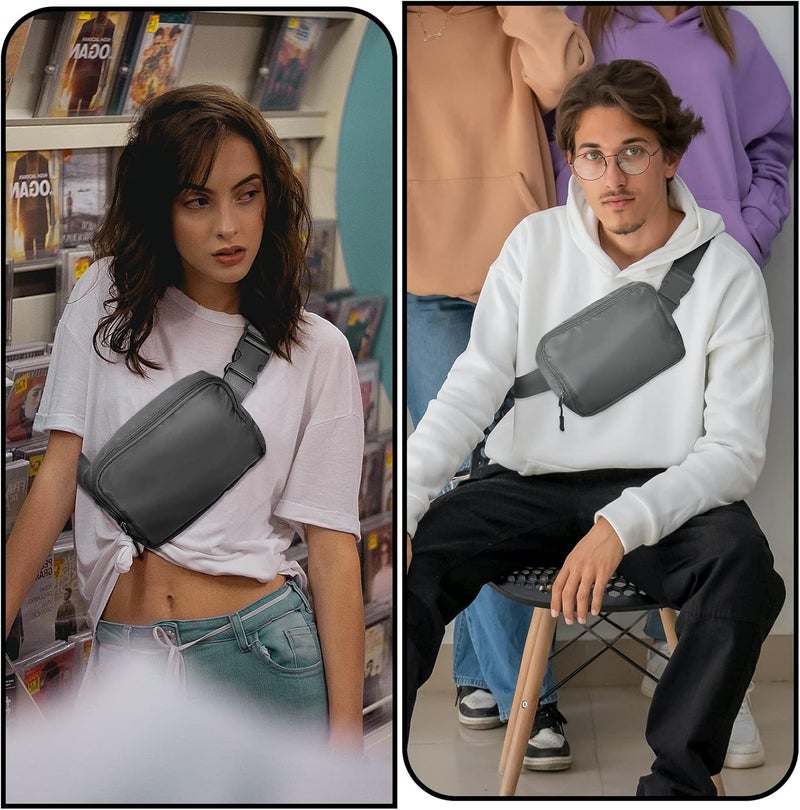 Joysoda Fanny Pack,Belt Bag,40 Inch Asjustable Strap Everywhere Belt Bag,for Women and Men Grey - Image 4